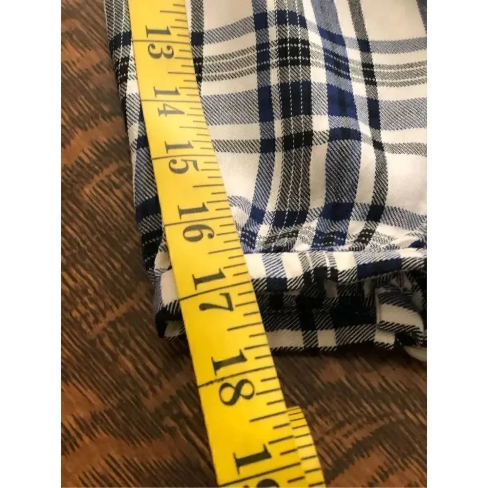 Madewell White, Navy, and Black Plaid Light Academia Shift Dress Size XS